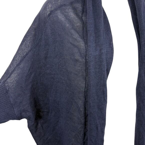 Pure Amici Womens Open 100% Linen Longline Cardigan Sweater Navy Blue sz 1 / M - Picture 6 of 16